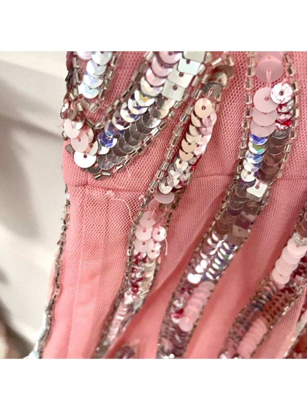 NWT Aidan Mattox Pink Sequin Cap-Sleeve Cocktail Dress Size 8 - Picture 7 of 8